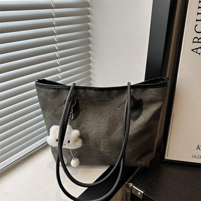 Korean version retro big bag new women's shoulder tote bag versatile large capacity class commuter bag fashion wholesale