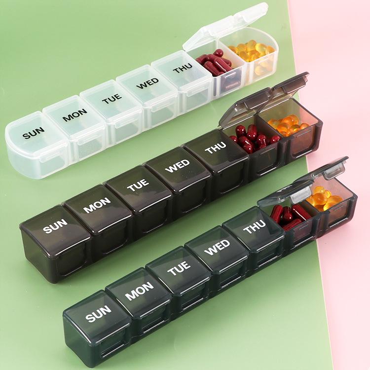 Seven-Day Pill Organizer: Morning, Noon, Night Portable Capsule Case with Large Capacity