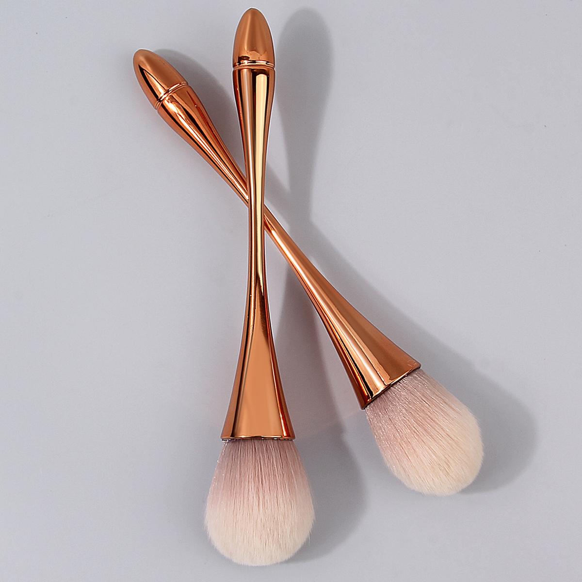 

2pcs rose gold professional makeup brush, loose powder blush brush, London brush, beginner s daily touch-up and beauty tool золотой