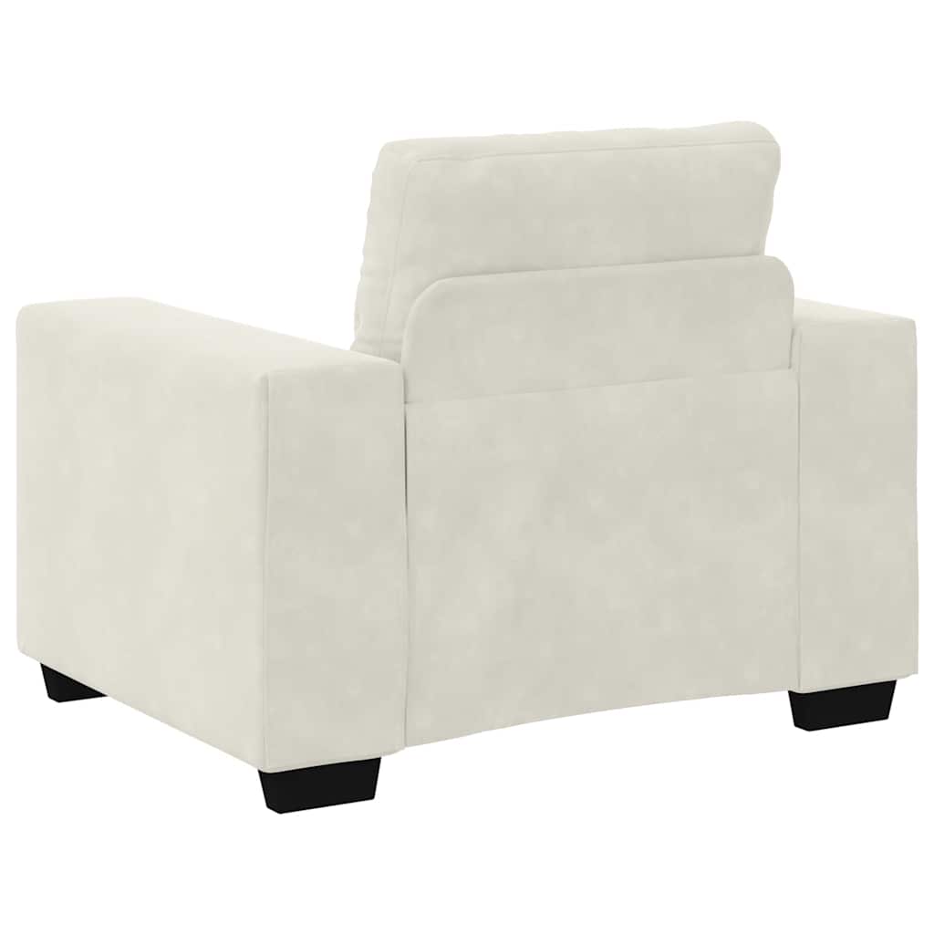 Cream Armchair 100 X 78 X 80 Cm Velvet