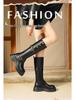 Women's Retro Western Knee-High Boots - Autumn 2025 Style, Thick-Soled, Slimming, High-Top Knight Boots
