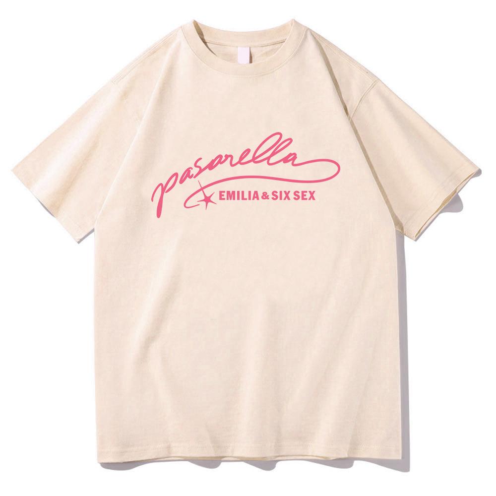 EMILIA & SIX SEX Pasarella Top Shirt Emilia Mernes Merch Short Sleeve Women Casual Cotton Clothing Fashion Unisex Tee Y2k Tshirt