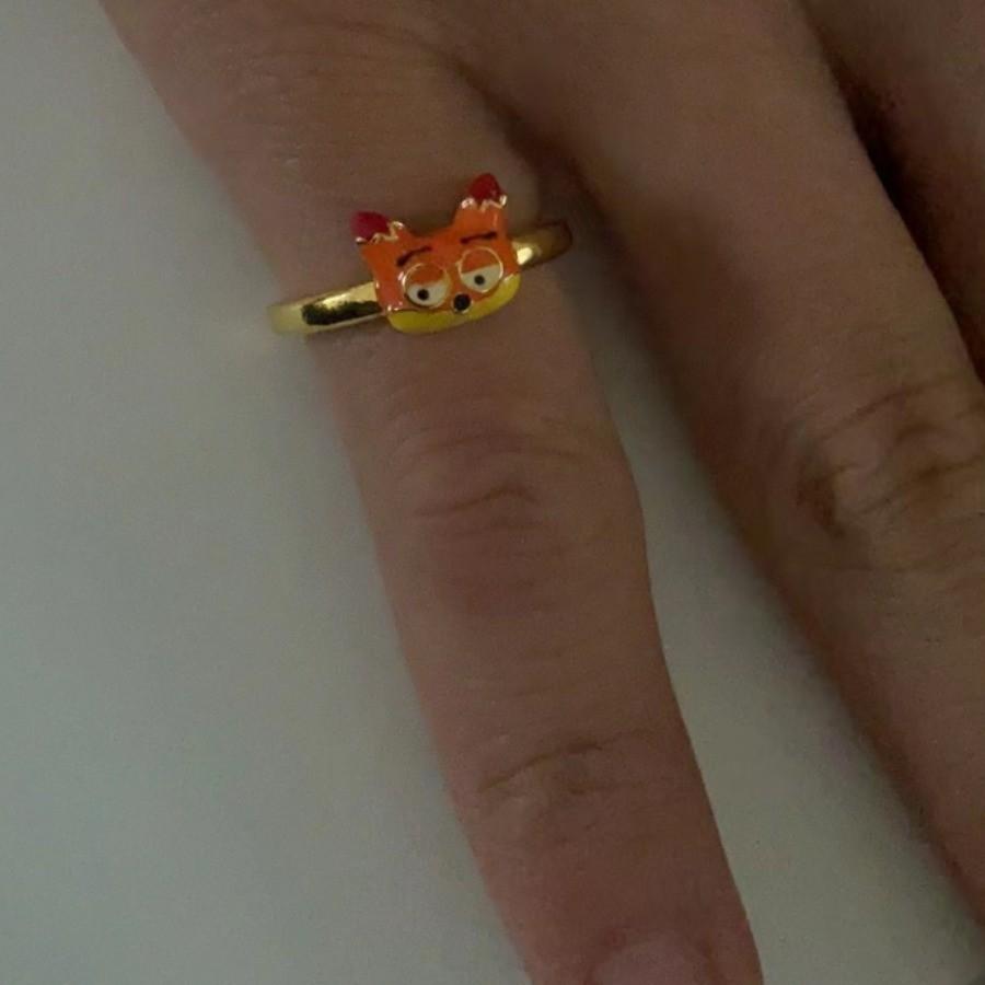 

Кольцо для пары «кролик лиса» Кольцо с трехмерным изображением животного Милое аниме-кольцо