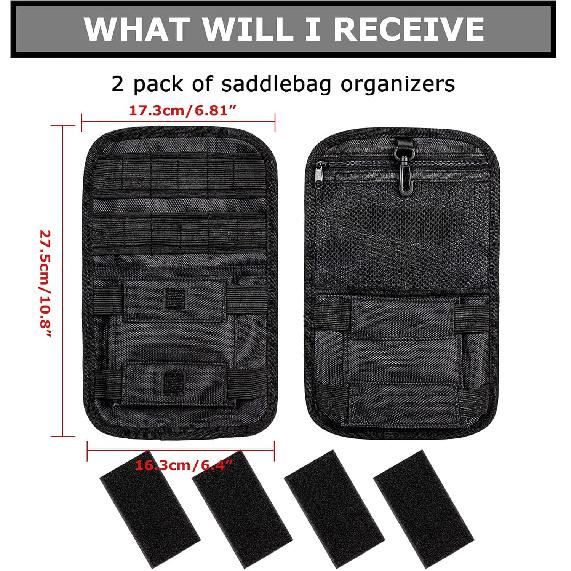 PSLER Saddlebag Organizers, Internal Saddle bags Small Tools Organizer Bags for Vehicle Motorcycle Bike 2 Packs
