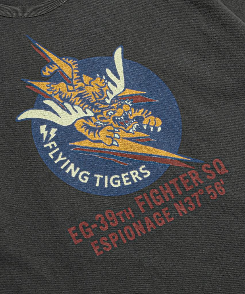 ESPIONAGE Flying Tigers Heavyweight Tee Vintage Black