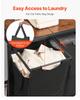 2 Section Laundry Sorter with Pull-Out Bags Metal Frame & Wooden Tabletop