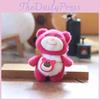 Cute Strawberry Backpack With Bear Plush Keychain For Kids And Teens