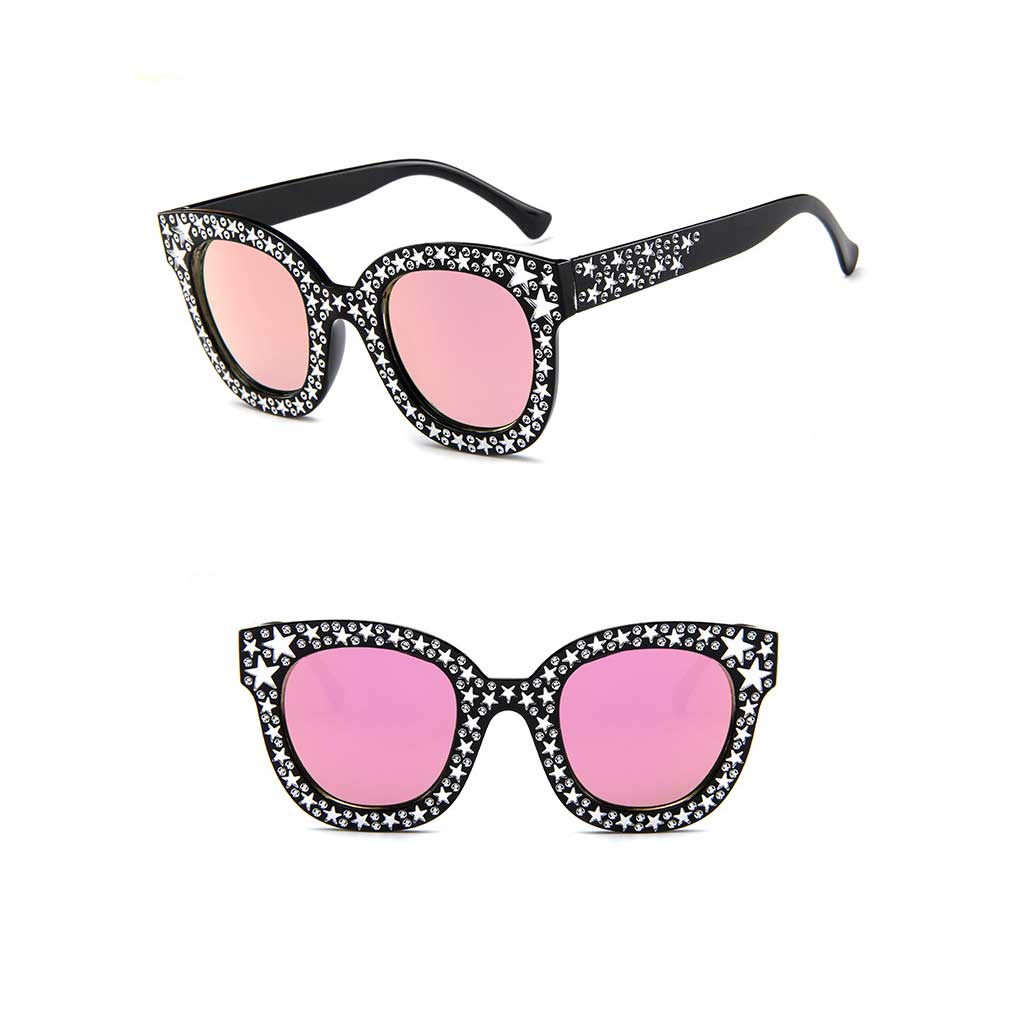 Women Girls Summer Transparent Lens Star Personality Punk Eyeglasses Retro Eyewear