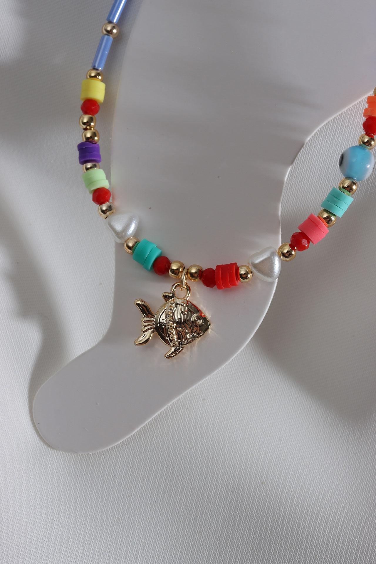 

Фиолетовый браслет из бисера с рыбьим концом