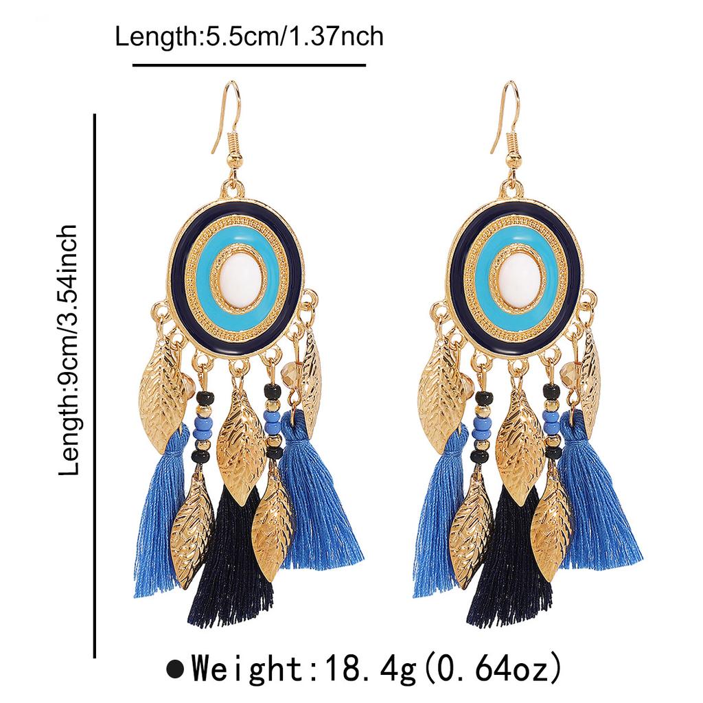 Women Bohemian Retro Ethnic Style Exotic Personality Fashion Long Tassel Earrings For Women