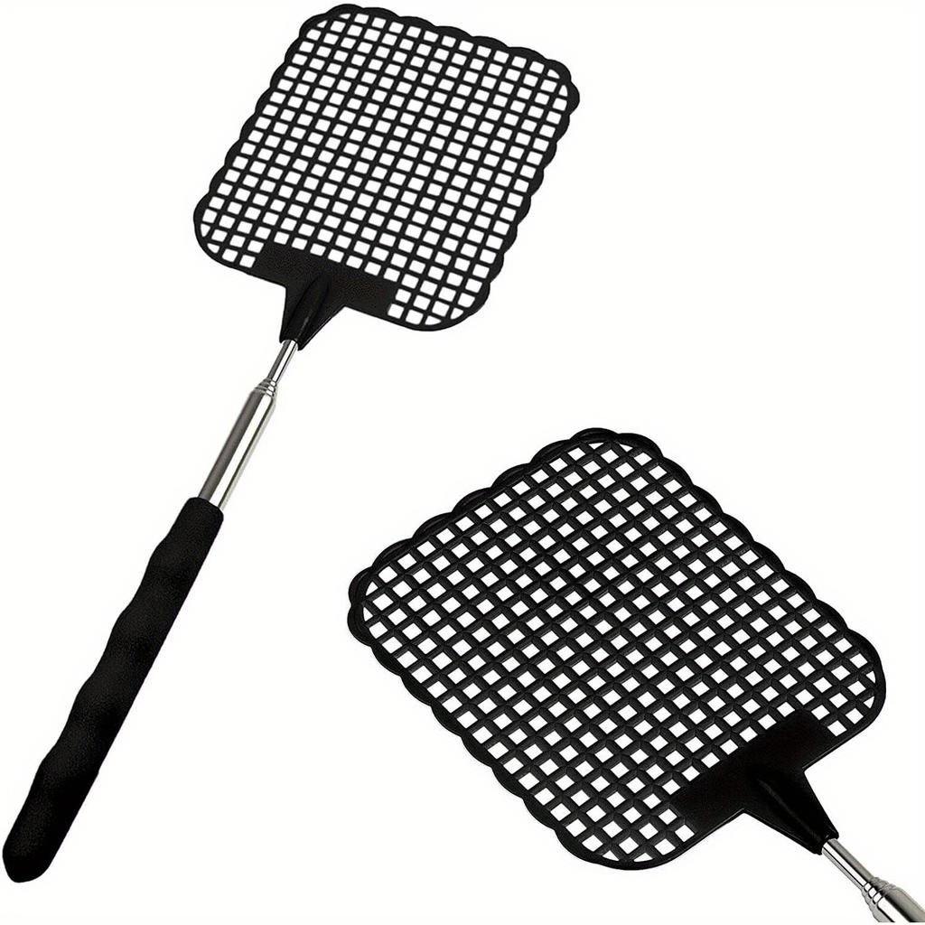 Retractable Stainless Steel Indoor Fly Swatter – Extendable Bug Zapper with Ergonomic Handle
