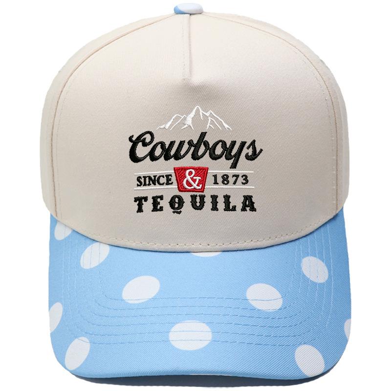 Cowboys & Tequila Cappellino da camionista Ricamo sulla visiera Abbinamento colori vintage Berretto da baseball Maschio Femmina Casual