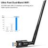 WiFi Adapter 1200Mbps Techkey USB 3.0 WiFi Dongle 802.11 Ac Wireless Network Adapter with Dual Band 2.42GHz/300Mbps 5.8GHz/866Mbps 5dBi High Gain