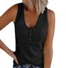 2023 Summer Women's Solid Color V-Neck Button Vest Sleeveless Top