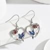 Sterling Silver Hummingbird Heart Earrings - Unique & Versatile Fashion Design