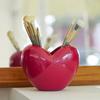 Heart Pen Holder For Desk Makeup Brush Organizer Multifunctional Makeup Brush Holder For Desk Valentine's Day 3D Table Decor