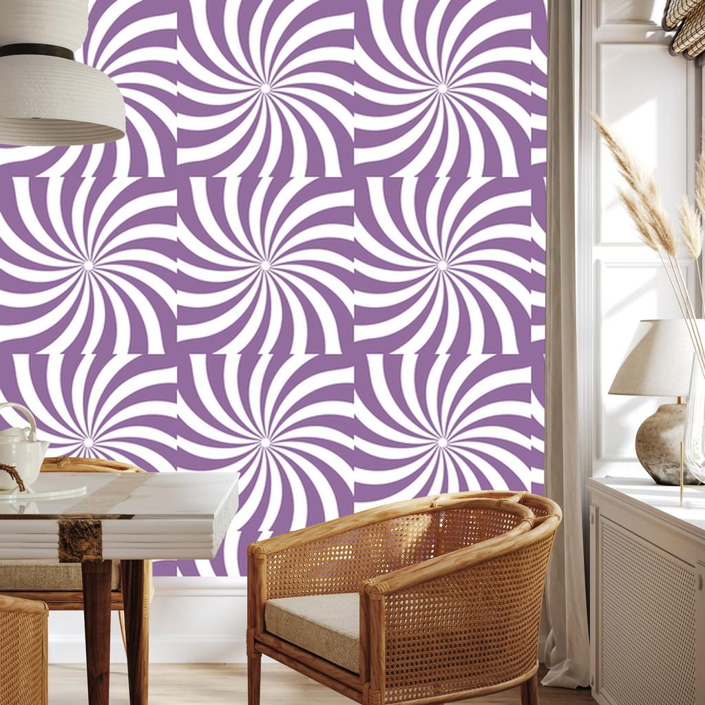 Hippie Wallpaper Background Purple and White for Living Room and Bedroom 50x1000