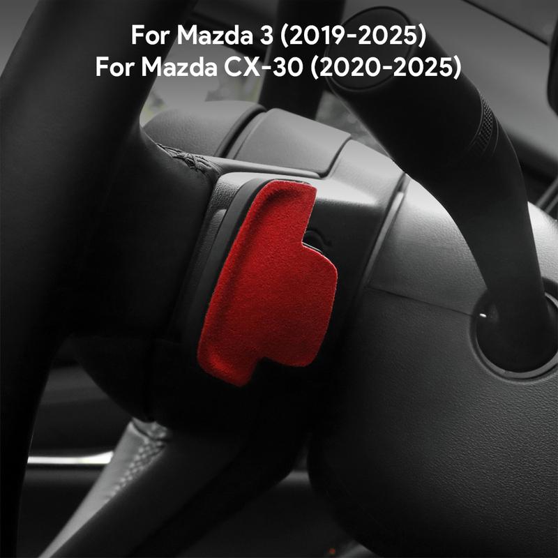 2PCS Top Suede Trim LHD RHD Sticker For Mazda 3 BP Axela CX30 CX-30      2024 2025 Car Steering Wheel Paddle