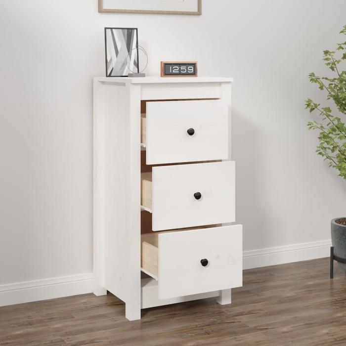 VidaXL Buffet Armoire Latérale Armoire de Rangement Organisateur de Maison Meuble de Salon Intérieur Blanc 40x35x80 cm Bois 813741
