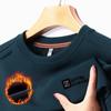Winter New Round Neck Long Sleeve T-shirt Korean Version of The Trend Fashion Middle-aged Plus Velvet Casual Base Coat