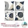 Navy Blue Gold Geometric Pillow Covers 4 Pack Modern Abstract Leaf Pattern Polyester Linen Pillowcases Bedroom Living Room Decor