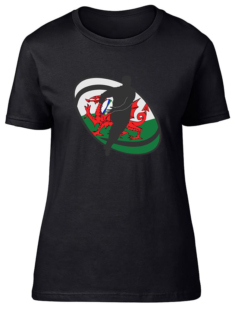 Rugby Wales Fitted Womens Ladies T Shirt