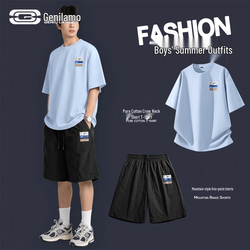 

GENIOLAMODE Men s Pure Cotton Breathable Sportswear Set 3XL