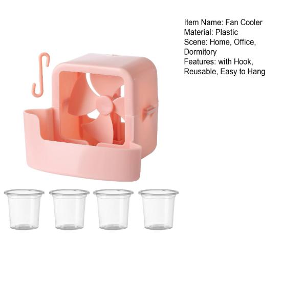 Hanging Fan Cooler with Hook Reusable Ice Cube Water Holder Fan Home Office Dormitory Fan Mini Cooling Device