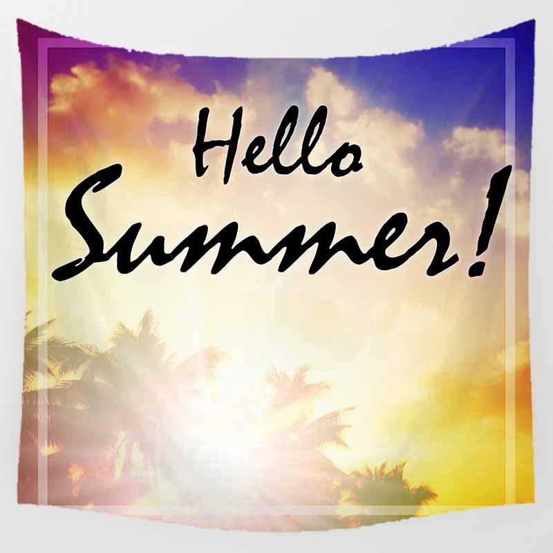 Home Decor Living Room Bedroom Tapestry Decor Hello Summer Mandala Wall Hanging Wall Tapestry