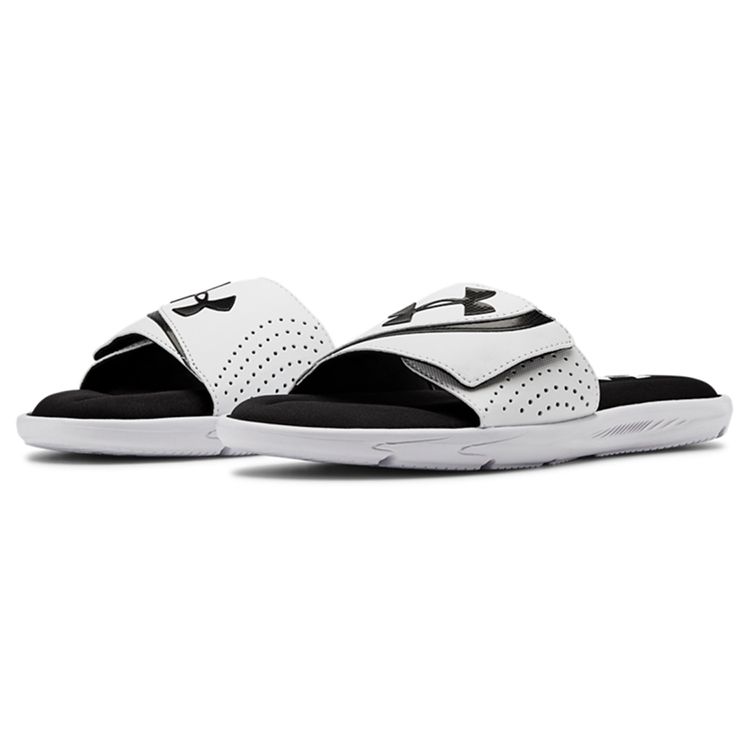 Under Armour Ignite 6 Slide White Black Men Sneakers 3022711-100