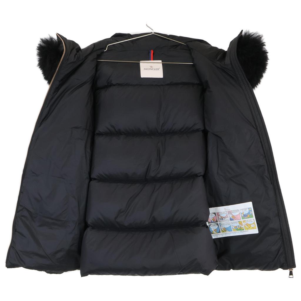 MONCLER [Good condition/24 year old] LAICHEFUR fur hoodie short down Jacket 1 blackUsed
