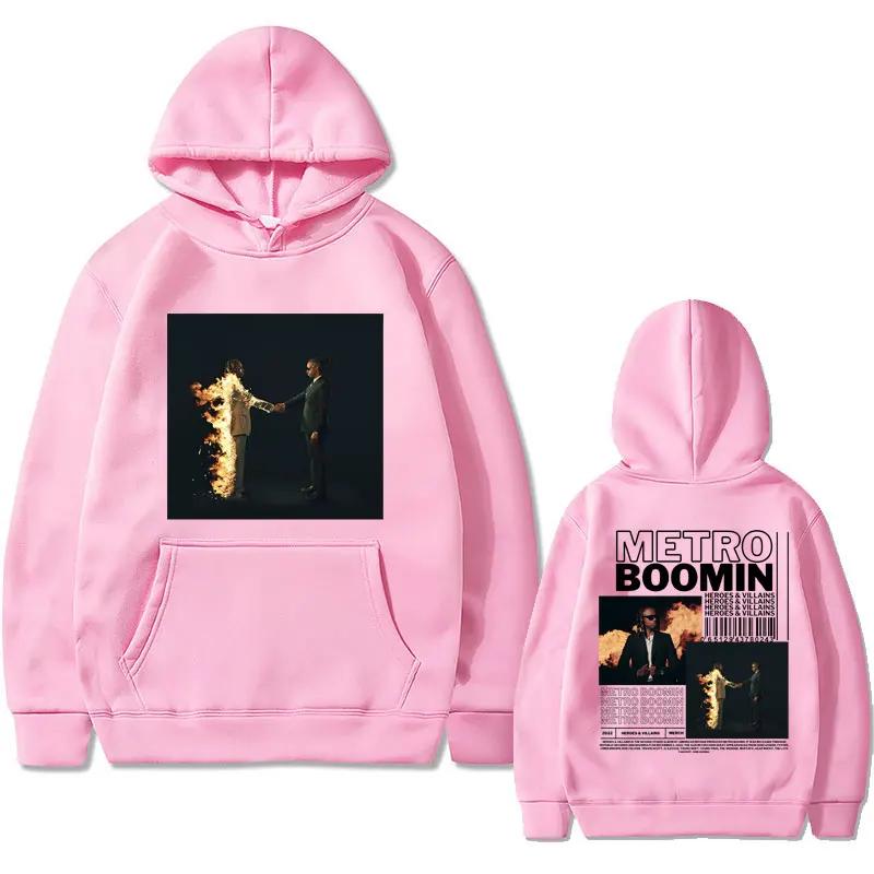 Rapper Metro Boomin Heroes & Villains Music Album Print Hoodie Men Hip Hop Oversized Sweatshirts Male Vintage Hoodies Streetwear