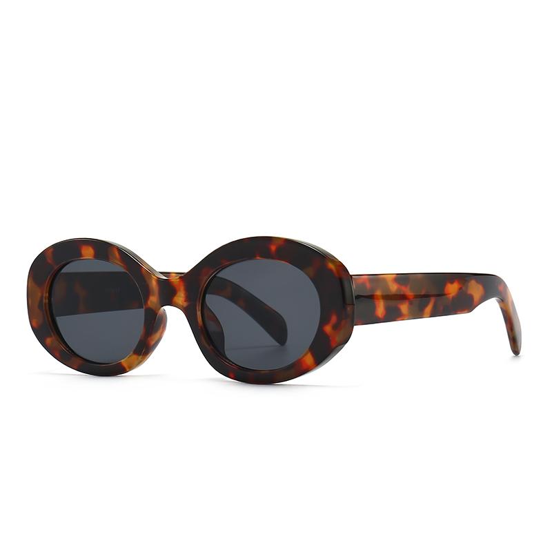 9288 Marble Oval Narrow Sunglasses Trendy Street Style Modern Women Sunglasses Lightweight UV Protection