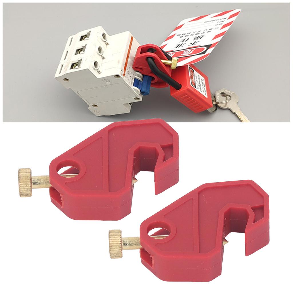 2 Pcs Circuit Breaker Lockout Device Nylon Insulated Safety Lock Universal Single Breaker Lockout
