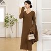 Mocana Women's Fashion Long-Sleeve Midi Knit Dress