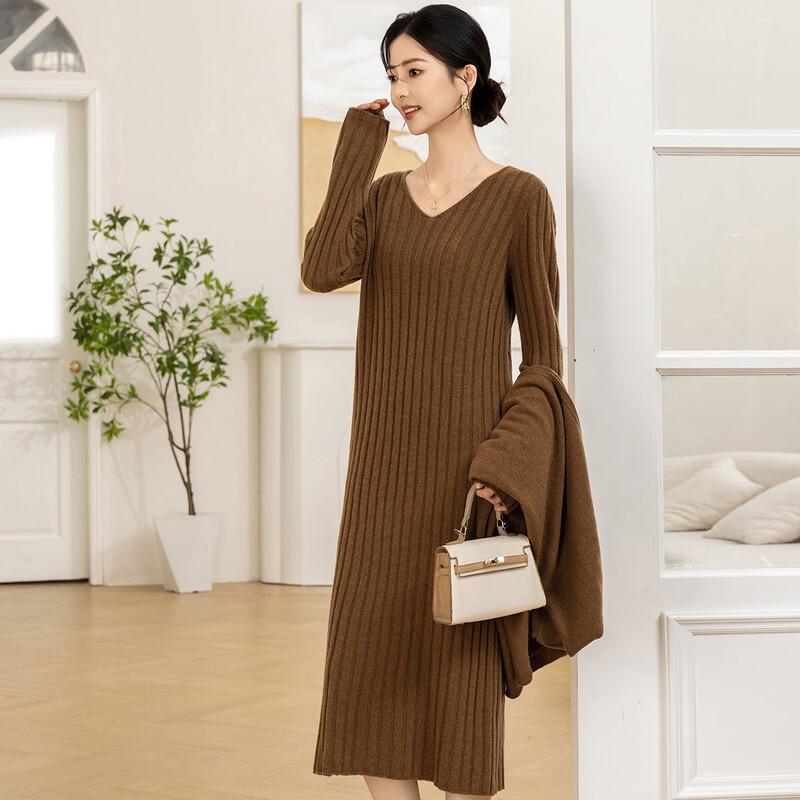 Mocana Women's Fashion Long-Sleeve Midi Knit Dress