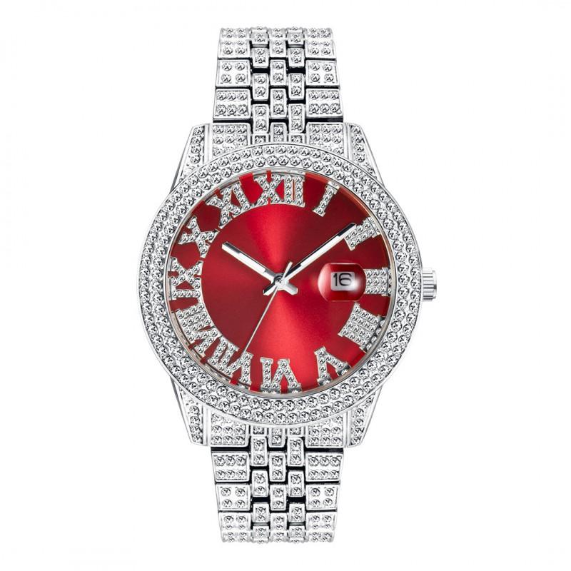 MISSFOX Luxury Water Resistant Watch Hip Hop Bling Calendar Quartz Women Men