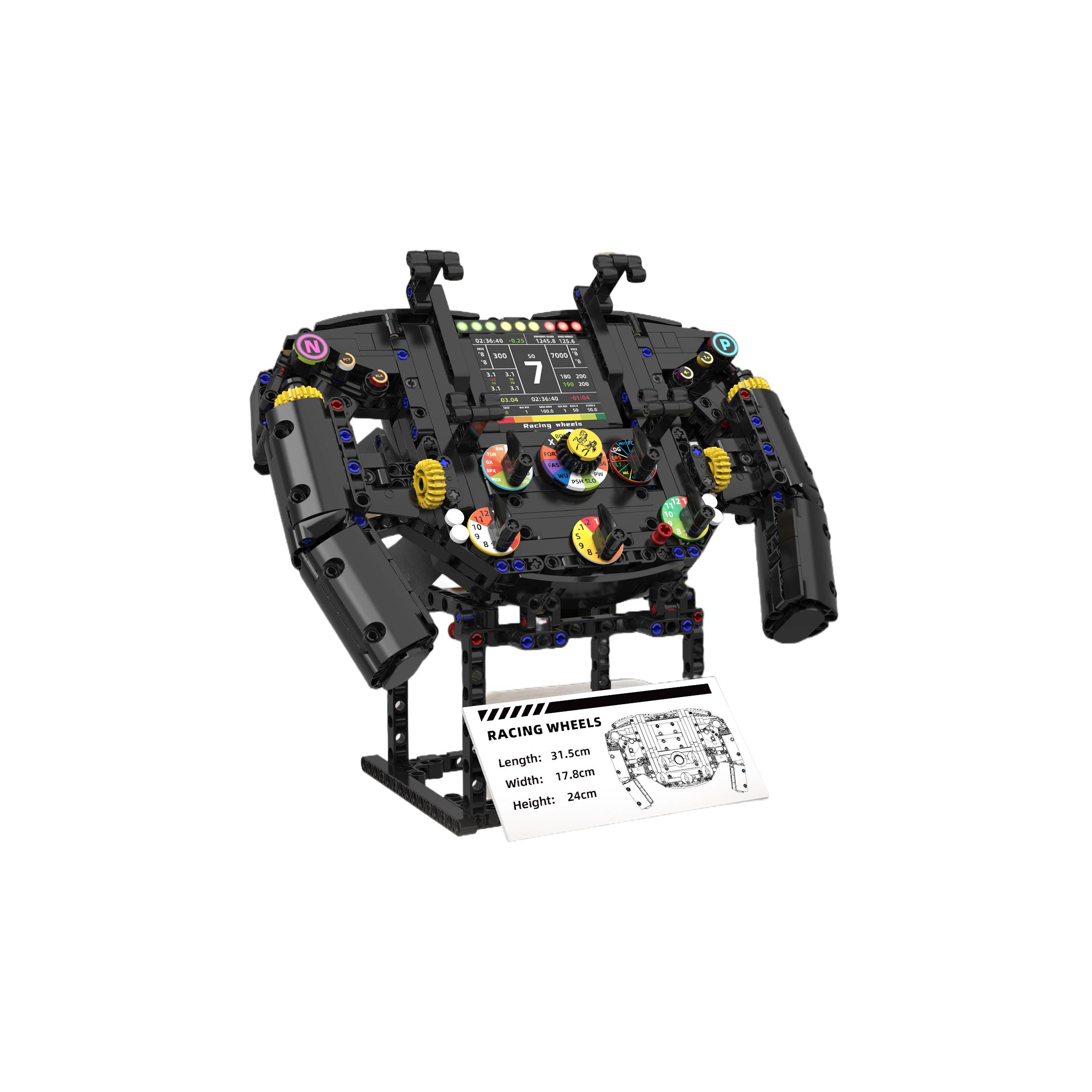 K96217 Formula One Steering Wheel Building Blocks, Diy Model Assembly, Remote Control Phone Holder, Children S Toy Gift
