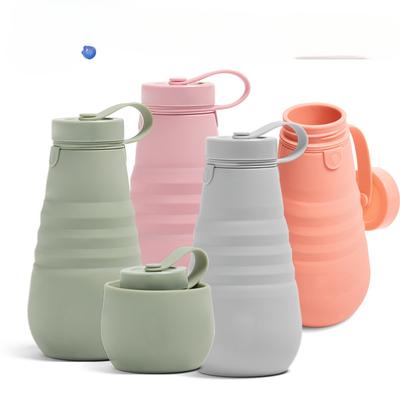 Faltbarer Wasserbecher aus Silikon, komprimierte Wasserflasche, verstellbarer Becher, Sport, Reisen, tragbarer großer Bauchbecher, Outdoor-Wasserflasche