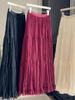 Elegant Korean Style A-line Mesh Spliced Skirt: Spring & Autumn Women's Slimming Wide Hem Design