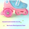 Custom Kids' Beginner Inline Roller Skates with Flashing Double Row Wheels