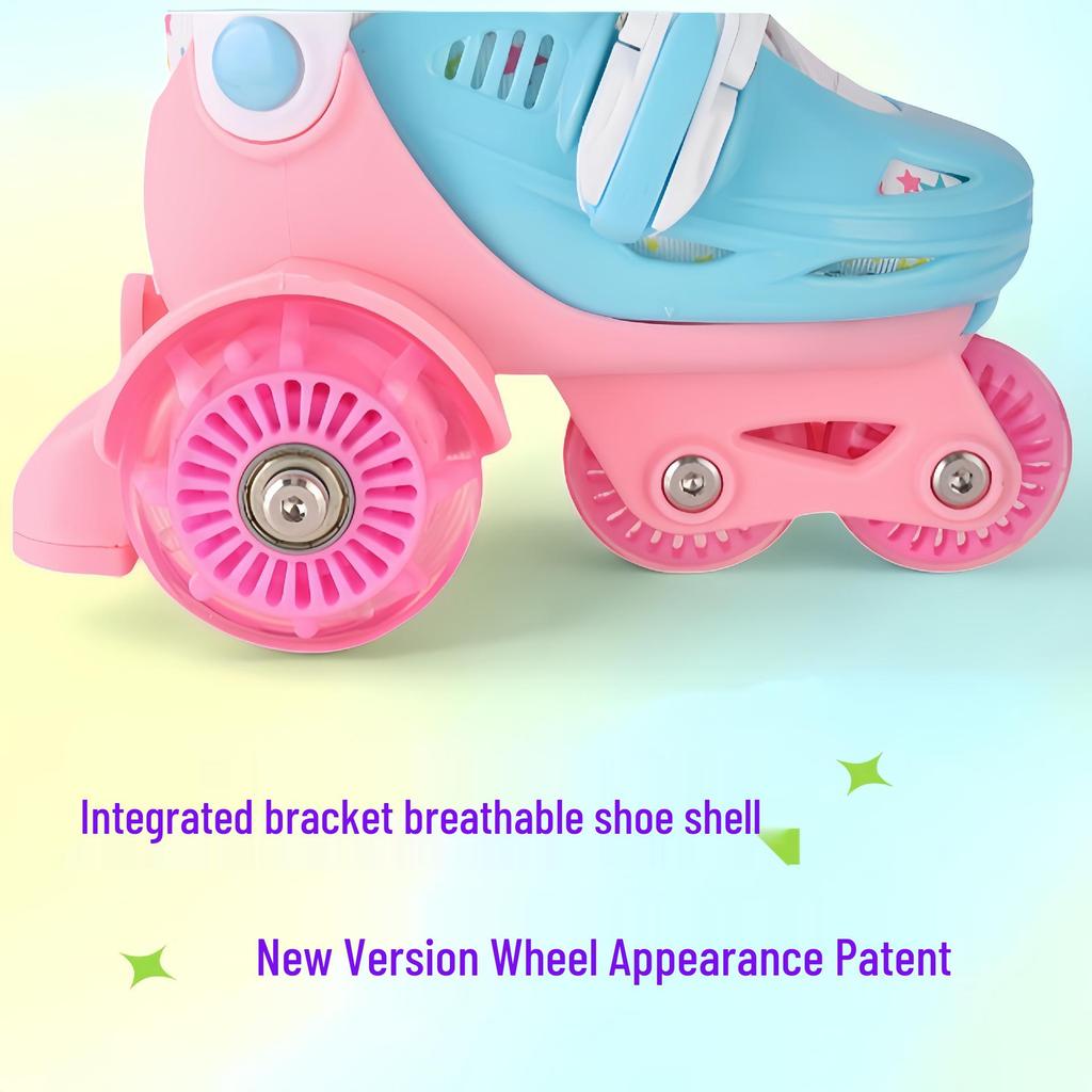 Custom Kids' Beginner Inline Roller Skates with Flashing Double Row Wheels