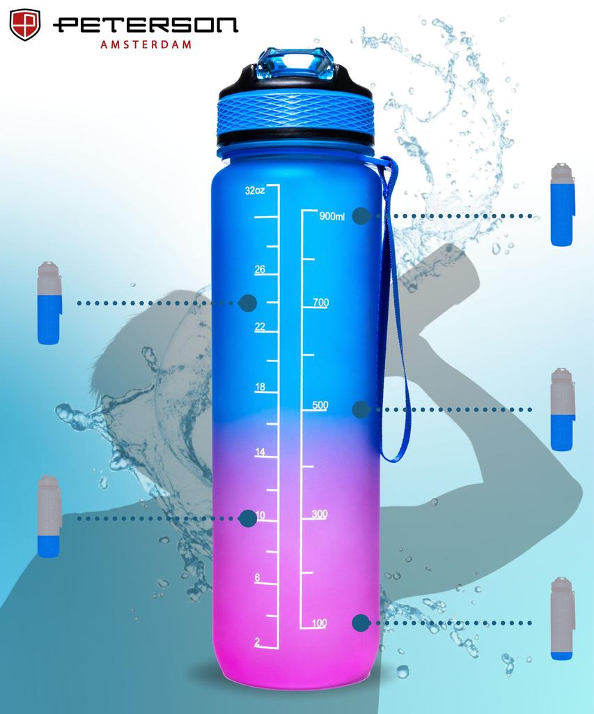Water bottle 1L PTN HY-8014-1L-9577 Blue-Pink