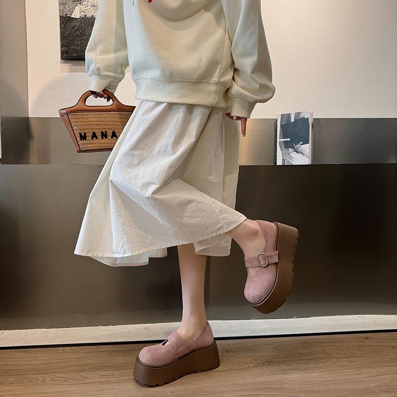 Muffin Temperament Platform Single Shoes Women's Versatile New Spring and Autumn Retro Mary Jane