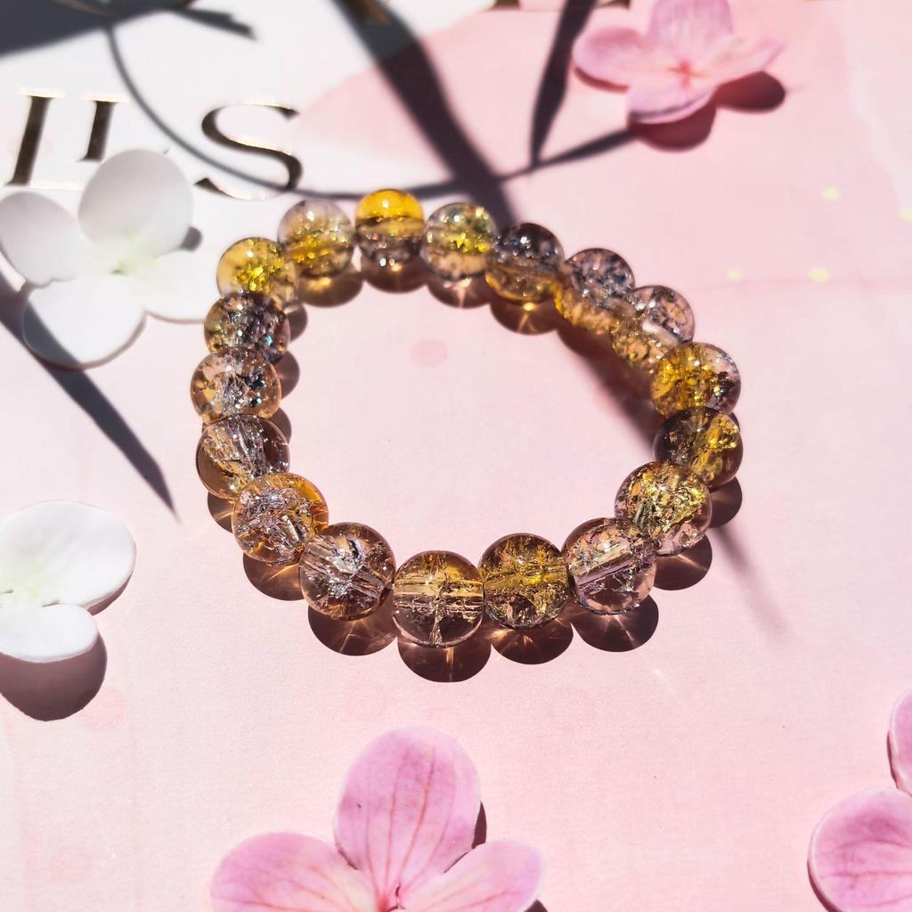 10mm Glazed Crackle Beaded Bracelet - Girl Series DIY Accessory