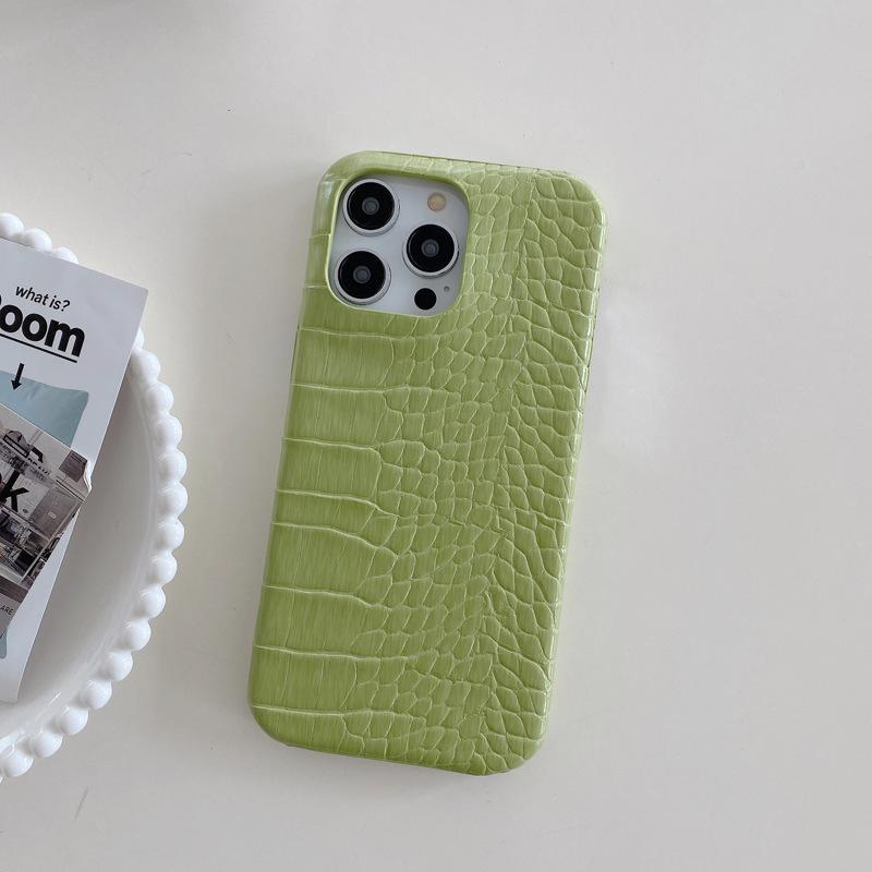 Crocodile Leather Texture Is Suitable for Apple 16promax Phone Cases, IPhone15 High-end 14 Shockproof 13 Luxurious Men's Leather Cases