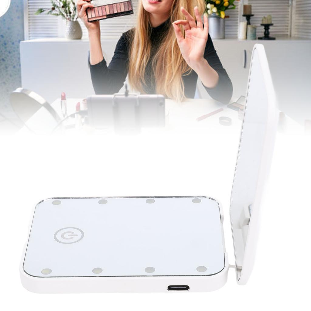 Compact LED Travel Makeup Mirror 2 Sided Magnification Rechargable Portable Handheld Small Lighted Cosmetic Mirror