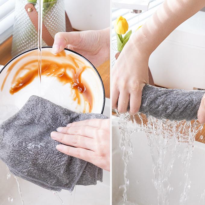 1/5/10Pcs Microfiber Kitchen Towel Bamboo Fier Towels for Kitchen Absorbent Cleaning Cloth Rags