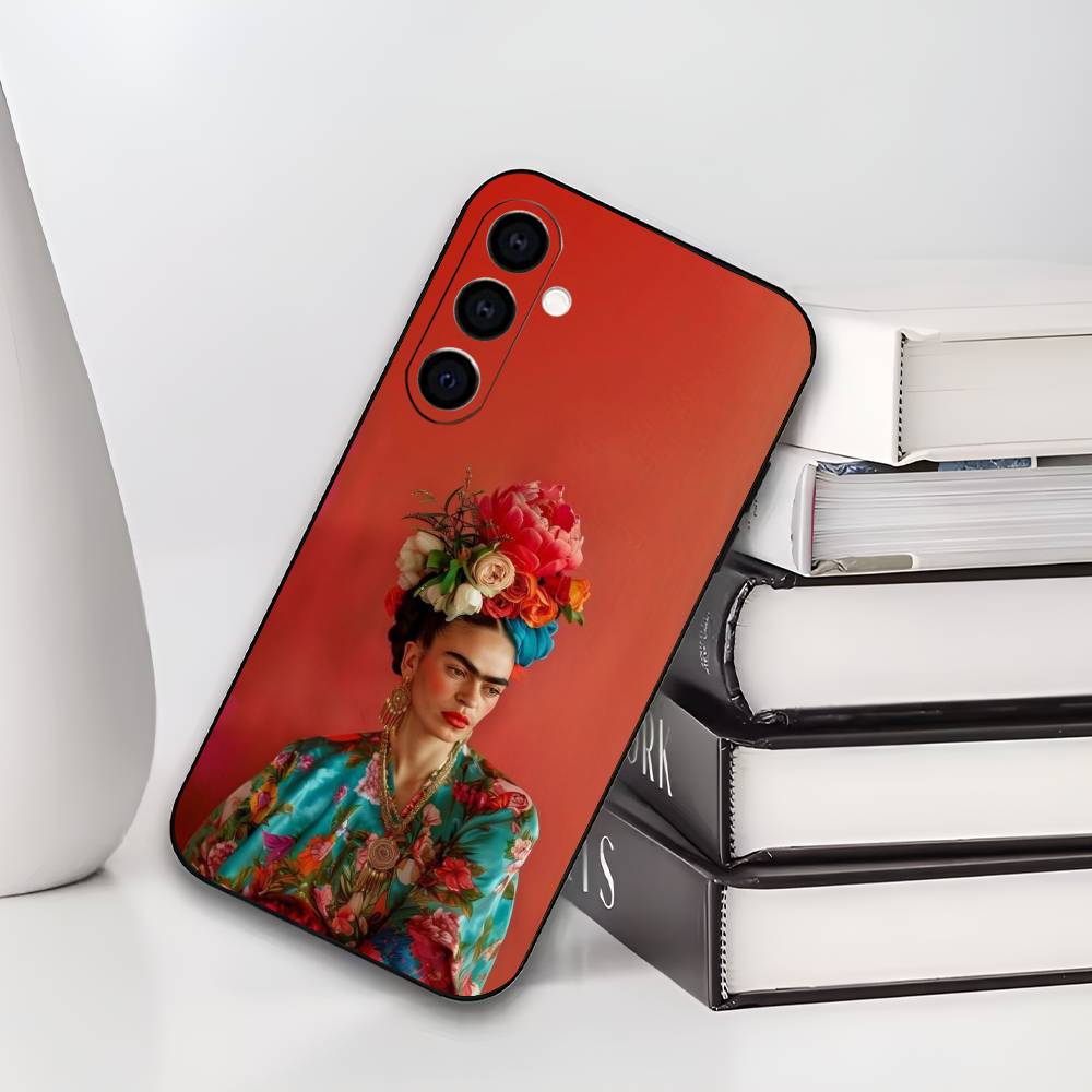 Art Frida Kahlo Phone Case For Samsung Galaxy A73,A72,A71,A70,A53,A52,A51,Soft Silicone Black Cover