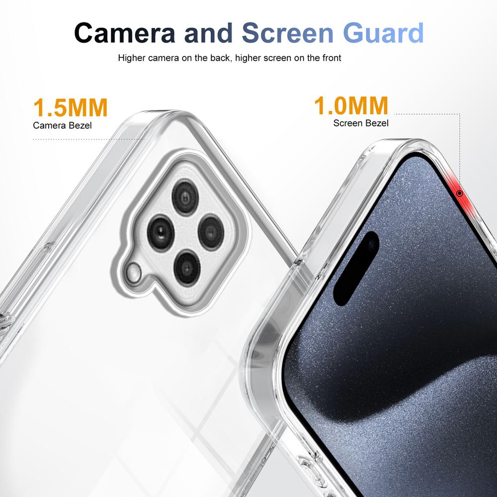 KEYSION Transparent Phone Case for Samsung A22 4G A22 S 5G A12 TPU+PC Anti-slip Clear Shockproof Phone Cover for Galaxy M12 M32
